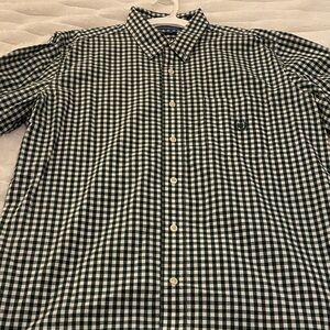Chaps Black and White Checkered Button Down Shirt